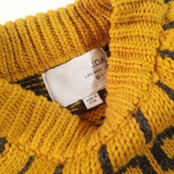 Nasty Gal J.O.A. Malia Mock Neck Sweater JOA Chunky Knit Fair Isle - Picture 16 of 16